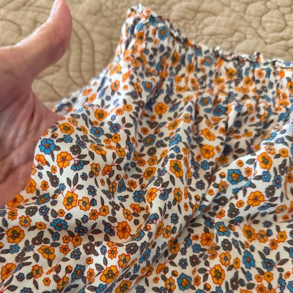 Merkeety Orange Blue Floral Ruffle Tiered Maxi Skirt, Size XL - Picture 7 of 11